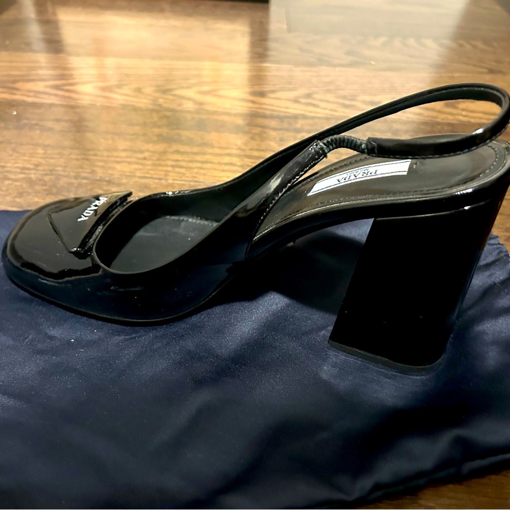 Prada Venice Patent Slingback Heels
